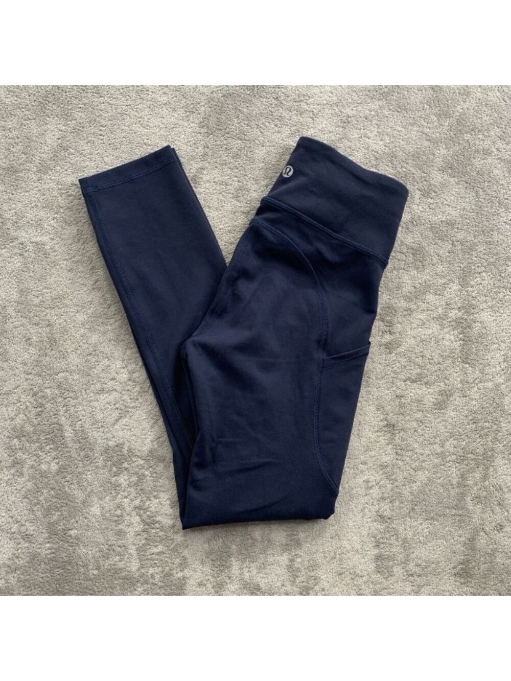 Lululemon Invigorate High Rise Crop Leggings Womens Size 2 True Navy Athleisure